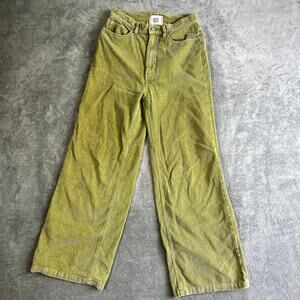 BDG Urban Outfitters Womens Corduroy High Rise Wide Leg Pants Size 27 Green